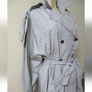 Stella McCartney Gray Double-Breasted Trench Coat